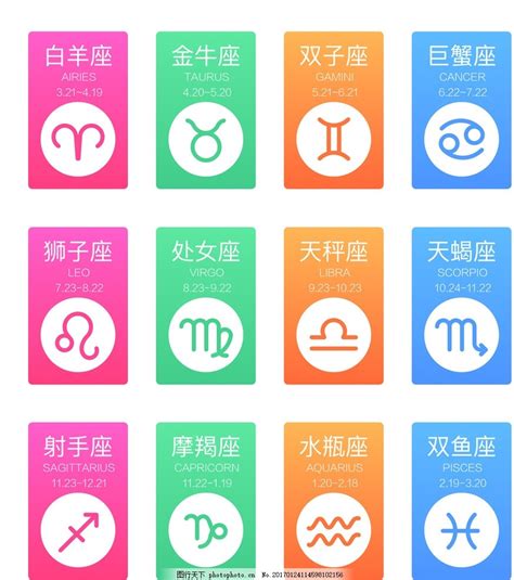 十二象徵|星座符号大全 特殊的12星座标志图片按顺序